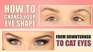 Eye Lift Makeup Tutorial - how to turn downturned eyes into cat eyes/ change your eye shape | PEACHY