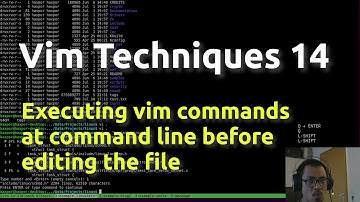 Vim Techniques 14 - Executing vim commands at command line before editing the file