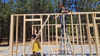 It's Getting HOT! | Framing Bedroom Walls | Building Our OffGrid House (By Hand)