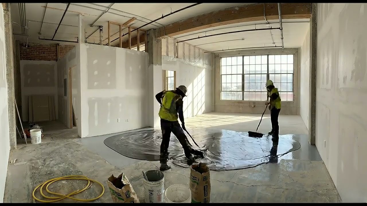 Studio Apartment Epoxy Floor Transformation | Metallic Marble Timelapse (4K) 