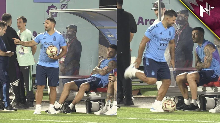 BRILLIANT! Sergio Aguero warms up for Argentina tr...