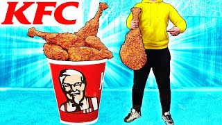 Cubo gigante KFC | Cómo hacer el muslo KFC de bricolaje más grande del mundo con avestruz por VANZAI