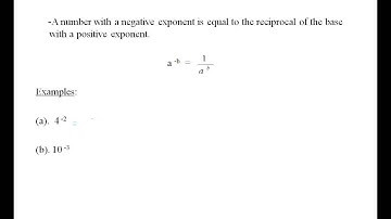 Rules for Zero and Negative Exponents and Examples