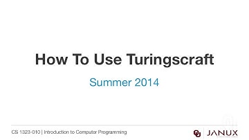Introduction to Computer Programming - Storing Primitive Data - How to Work with Turingscraft