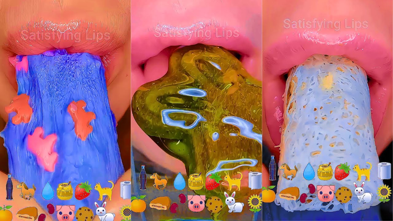 Satisfying ASMR Eating Emoji Food Challenge Compilation Mukbang 먹방