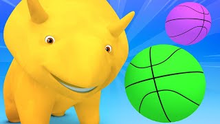 Aprender com o Dino Aprendendo sobre cores com basquete! - Aprender em português  Desenhos Animados