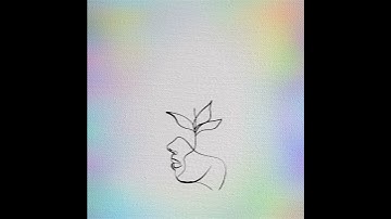 Continuous line drawing time-lapse of an a plant and face | Easy Drawings for Home Decor #shorts