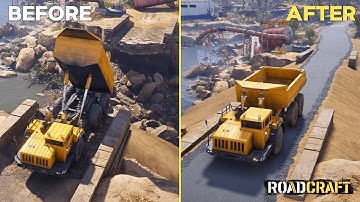 Roadcraft - Building a Road Over a Broken Bridge (4K)