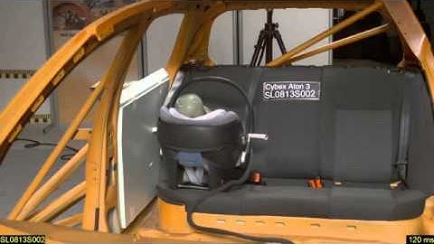 Краш-тест Cybex Aton 3. Боковой удар-2