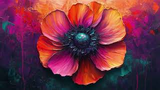 Textured Floral Oil Painting - Impasto 4K Frame TV Art Screensaver