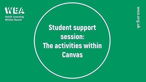 Student Support Session: Activities Inside Canvas
