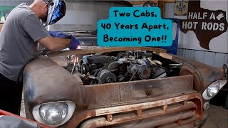 57 Chevy Truck on 97 Chassis! Trimming and Finally Welding the cabs together! by Half A Hot Rods 1,226 views 7 months ago 35 minutes