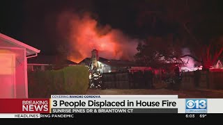 3 people displaced after Rancho Cordova house fire