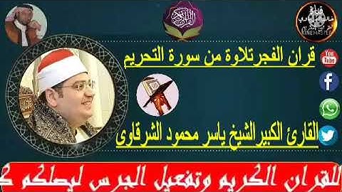 الشيخ ياسر الشرقاوي #تلاوة رائعة من سورة التحريم كاملة من مسجد الهيئة الوطنية للاعلام بماسبيرو