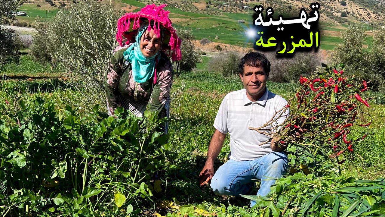 تهيئة الارض لزراعة الخضروات و تحضير شواء اللحم المفروم