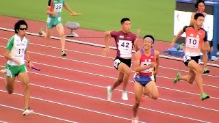 2015和歌山国体陸上 成年少年男子共通4×100mR予選2組 20151004