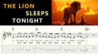 THE LION SLEEPS TONIGHT THE TOKENS LION KING Complete Guitar Tutorial Sheet Music TAB