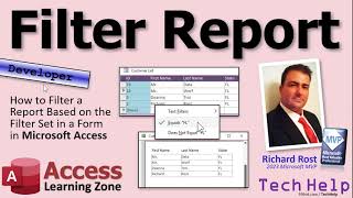 how to filter a report based on the filter set in a form in microsoft access