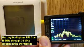TinySA Spectrum Analyzer tracks Ruud Air Conditioner RFI