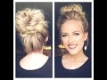 cute messy bun less than 5 min