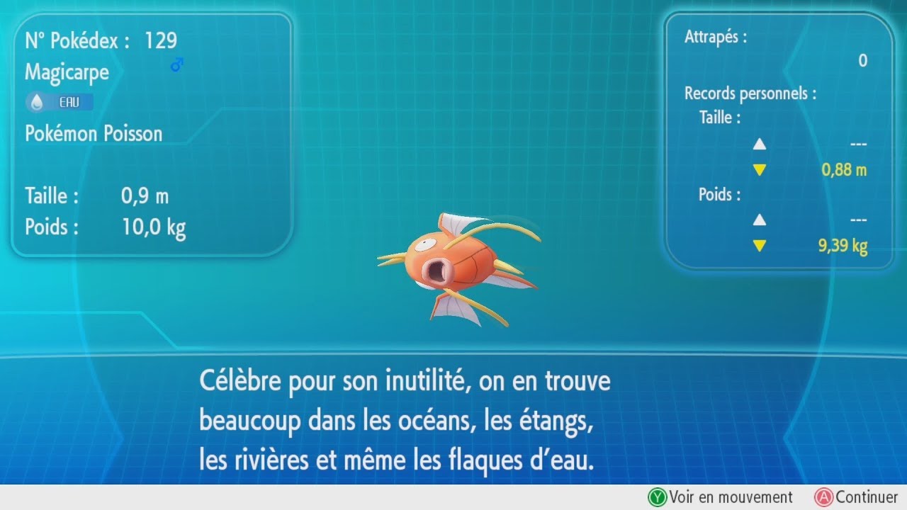 Pokémon Let's Go : Acheter un Magicarpe