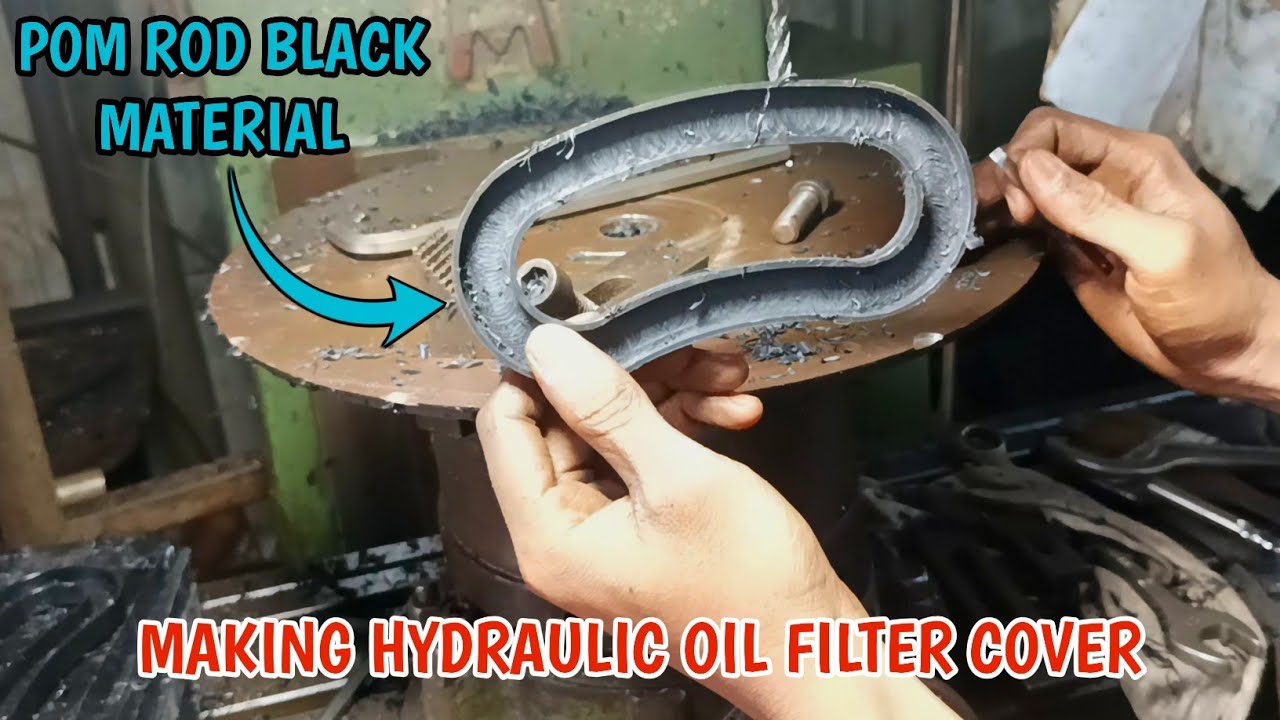 Making Hydraulic Oil Filter Cover From POM Rod Black Material - YouTube