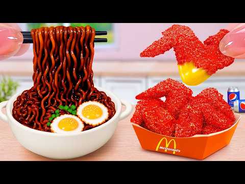 First Chicken Chase 🐔 How To Make Cheetos Chicken Wings & Tteokbokki Noodles 🍗 Tina Mini Cooking