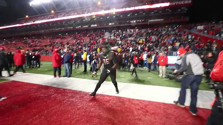 Rutgers Kenneth Kirksey with his signature flip after the win