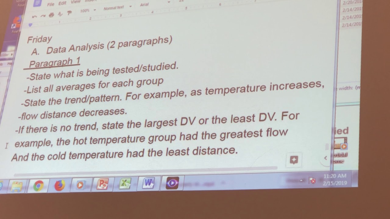 data analysis paragraph example