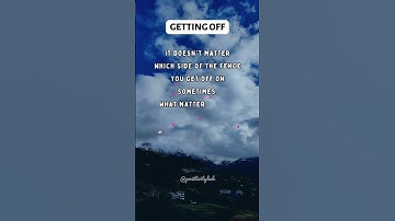 It doesnt matter which side of the fence you get off | Motivational