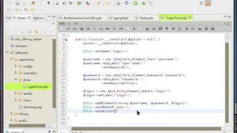 Zend Framework 1.8 tutorial 4 zend_auth and zend_form part 3