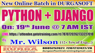 PYTHON + DJANGO Online Training @ DURGASOFT