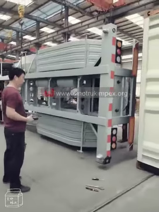 skeleton semi trailer be put in 40 feet container video