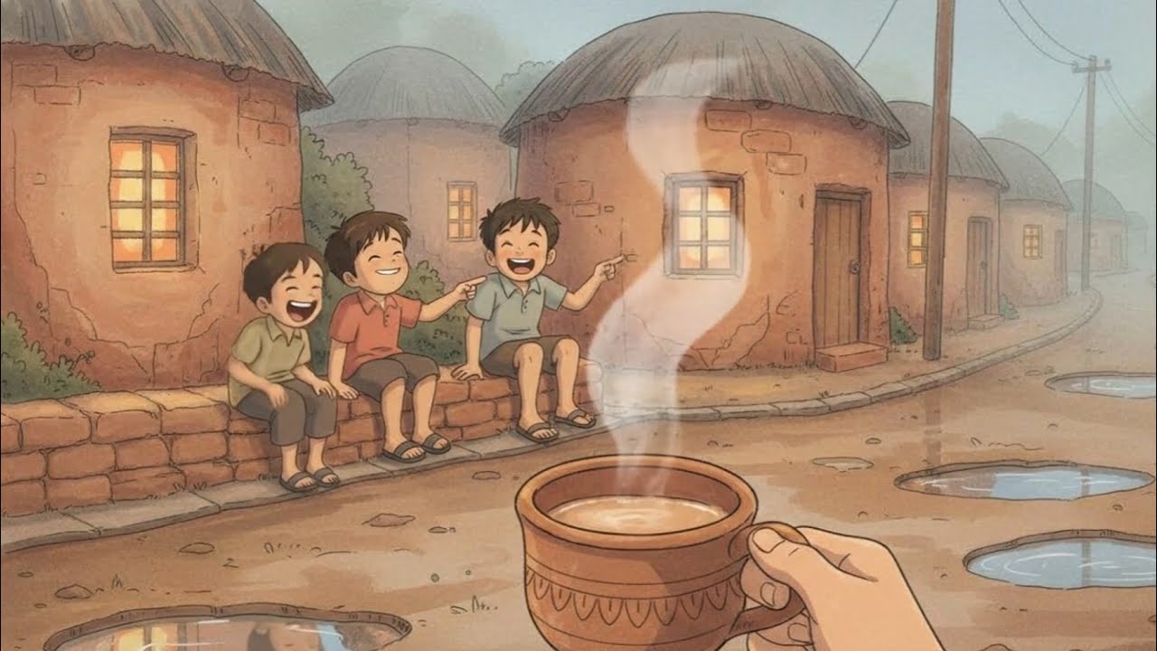 “90s Village Rain Nostalgia 🫶 | Hot Samosa, Chai & Childhood Memories POV" | Ghibli-style ASMR |