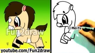 How to Draw a Cartoon Horse - Easy Things to Draw - Fun2draw How to Draw a Cartoon Horse - Easy Things to Draw - Fun2draw