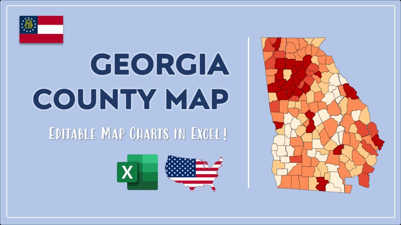County Map in Excel Counties List and Population Map YouTube