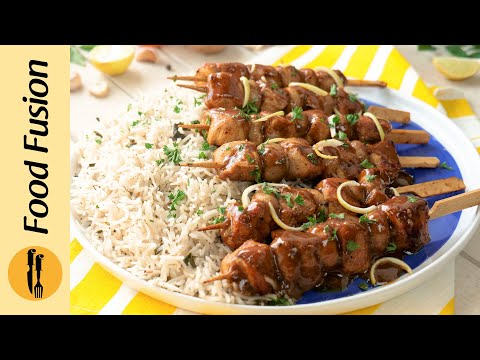 BBQ Chicken Mushroom with Lemon Herb Rice Platter Recipe By Food Fusion