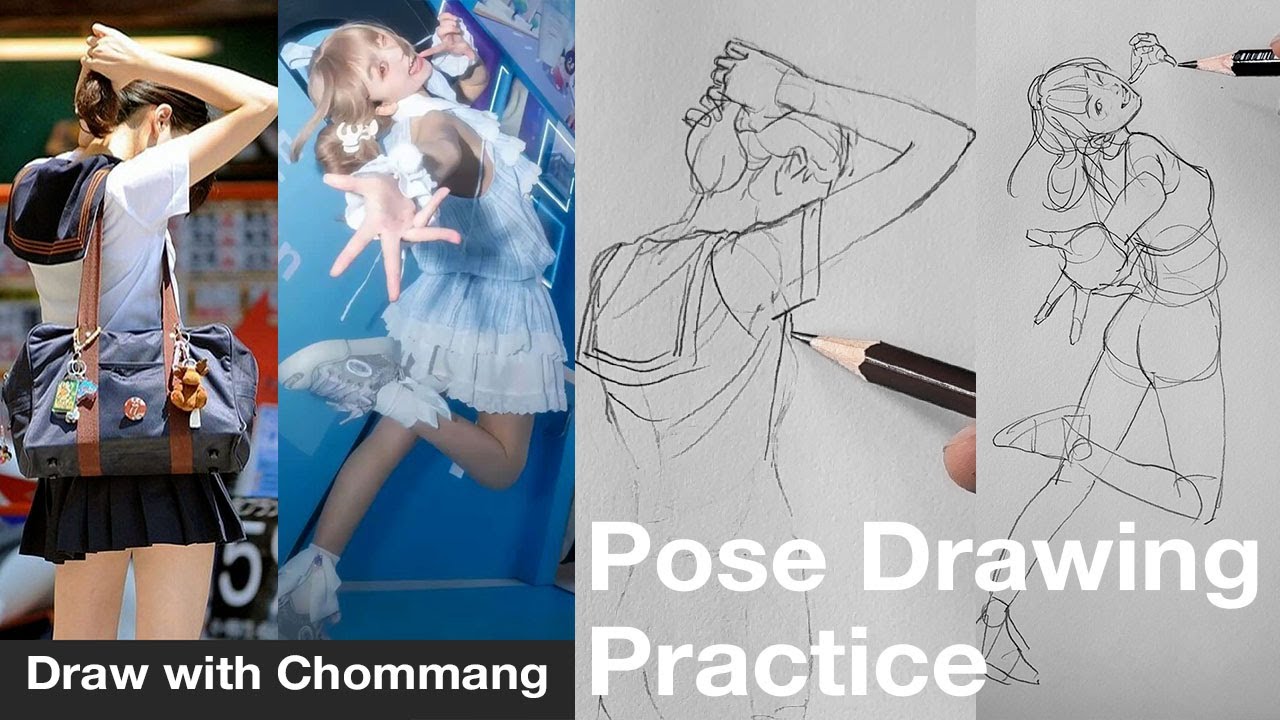 How to draw Bodies / Pose Drawing Practice - YouTube
