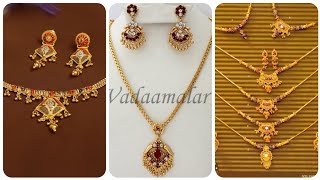 Most Beautiful And Evergreen Gold Necklace And Earrings Set Designs Under 12 Grams With diamond screenshot 3