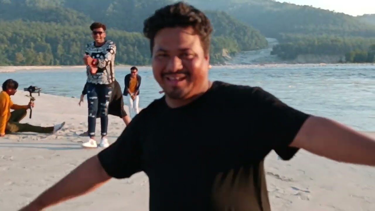 shooting time Director by Ramesh Bijuli BC/camera Amrit upadhyaye model jharana bohara laxman bagar/