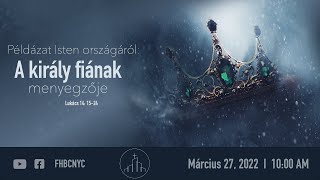 Példázat Isten Országáról A Király Fiának Menyegzője Luk 14 15-24 Dr. Gergely István