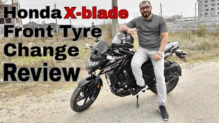 Honda xblade Front tyre change Review Part-1