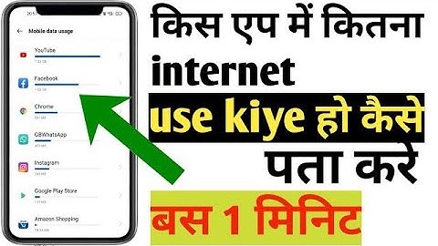 Mobile me kis app par kitna internet use hua kaise pata kare | How to Check data usage | Data usage