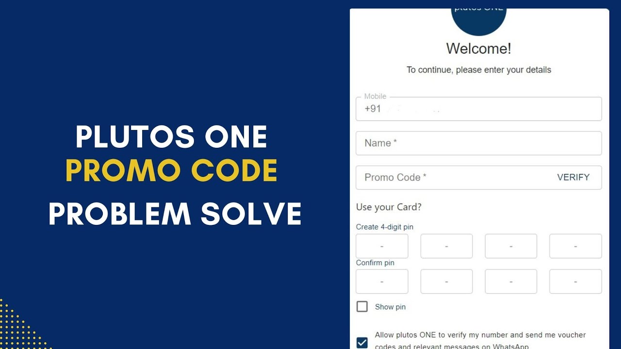 Plutos One Promo Code, Problem Solve - YouTube