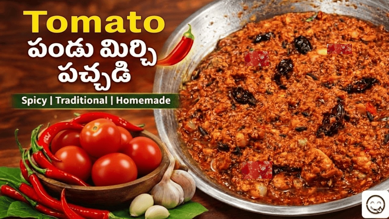 Tomato Pandu Mirchi Pachadi in Telugu 😋❤️| అమ్మ చేతి పచ్చడి