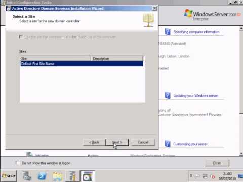 Installing a Read Only Domain Controller in windows server 2008 R2