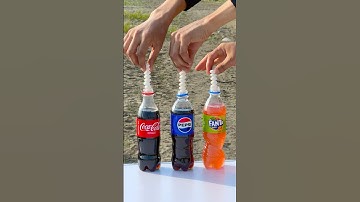 Mentos vs. Coke vs Pepsi vs Fanta: Epic Explosion! 🔥 #cokevsmentos #experiment