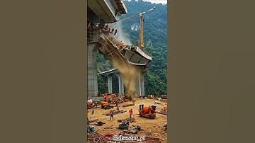 Scary Bridge Collapse While Under Construction ⚠️ | Viral Short #bridgecollapse