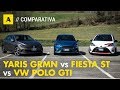 Polo GTI vs Fiesta ST vs Yaris GRMN | HOT HATCHES a confronto