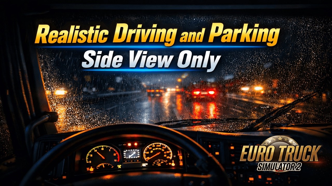 Realistic Night to Day Drive 🌙🌅 + Side View Only Parking 🚛 | Euro Truck Simulator 2